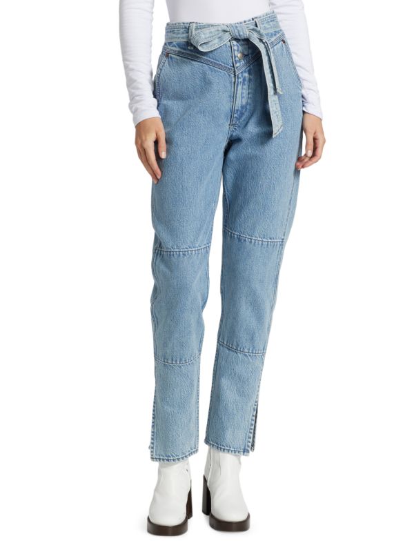 rag & bone Mia High Rise Belted Tapered Jeans